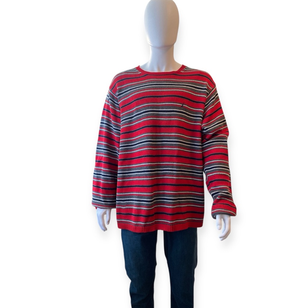 Nautica Striped Crew Neck Sweater